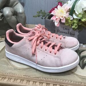 Adidas Stan Smith Blush Pink Suede Sneakers Youth US Sz 5.5 UK Sz 5